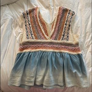 ANTHROPOLOGIE multicolored duo/layered top